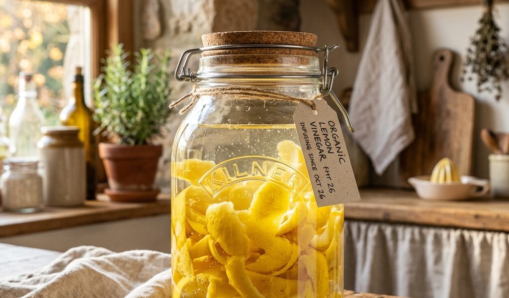 Vinaigre d’agrumes maison : recyclez vos écorces de citrons bio en toute sécurité